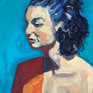 Original Portrait Oil Painting Woman, Female Life painting, original art portraiture, Oil Painting on Canvas, Christmas Gift, Art gift