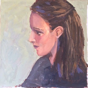 Portrail Painting, Original Oil Painting Portrait on canvas, female portrait close up impressionist style, home decoration, wall art