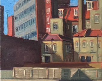 London Cityscape Oil Painting: Finchley Road Plein Air Art (11x14)