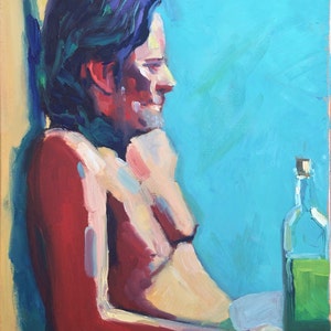Allaprima Ölgemälde Portrait, Pop Art Stil Leben Malerei, männliche Figur, männliche Portrait Malerei, Geschenk für ihn, original Kunst