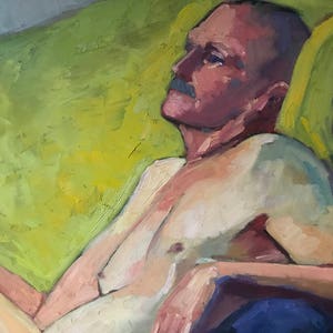Porträt-Malerei große männliche Portrait Figur Malerei Allaprima Ölgemälde auf Leinwand original Kunst Porträt leuchtende Farben