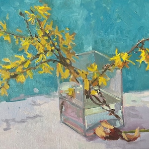 Still Life Floral Painting Oil painting bouquet of yellow flowers colourful oil on canvas flower Original oil painting of yellow flowers