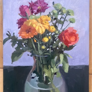 Still Life Floral Painting Oil painting bouquet of flowers colourful oil on canvas flower