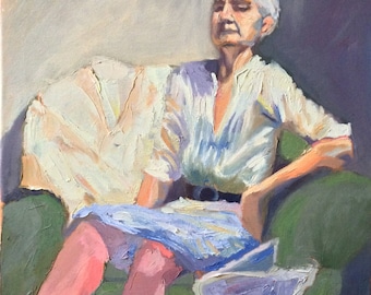 Original Oil Painting: "Becky in White" - Figurative Art on Canvas (16x20)