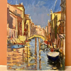 Painting Venice Italy Oil Painting on Canvas Venice canals Canareggio Original Art Original Painting Arte