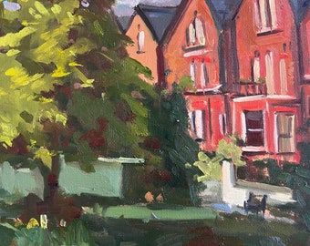 London Garden Oil Painting: South Hampstead Plein Air Art