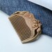 Handmade Seamless Natural Green Sandalwood Massage Comb,  Anti Static Pocket Wooden Comb , Customized Carved Comb,  Gift for her -- K025 
