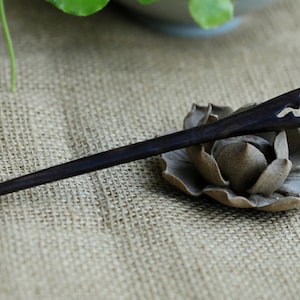 Pic à cheveux cheveux fourche en épingle à cheveux ébène de sculpture à la main en épingle à cheveux style chinois naturel des cheveux accessoires mariage/anniversaire/nouvelle année cadeau--H006