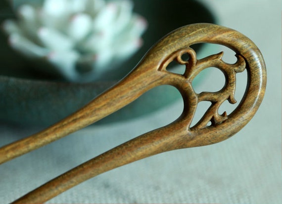 Hair Stick Hair Fork Verawood Hairpin 2 Prong Labradorite  display picture 2