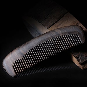 Handmade Seamless Natural Bubinga Massage Comb,  Anti Static Pocket Wooden Comb , Customized Carved comb,  gift for her -- K008