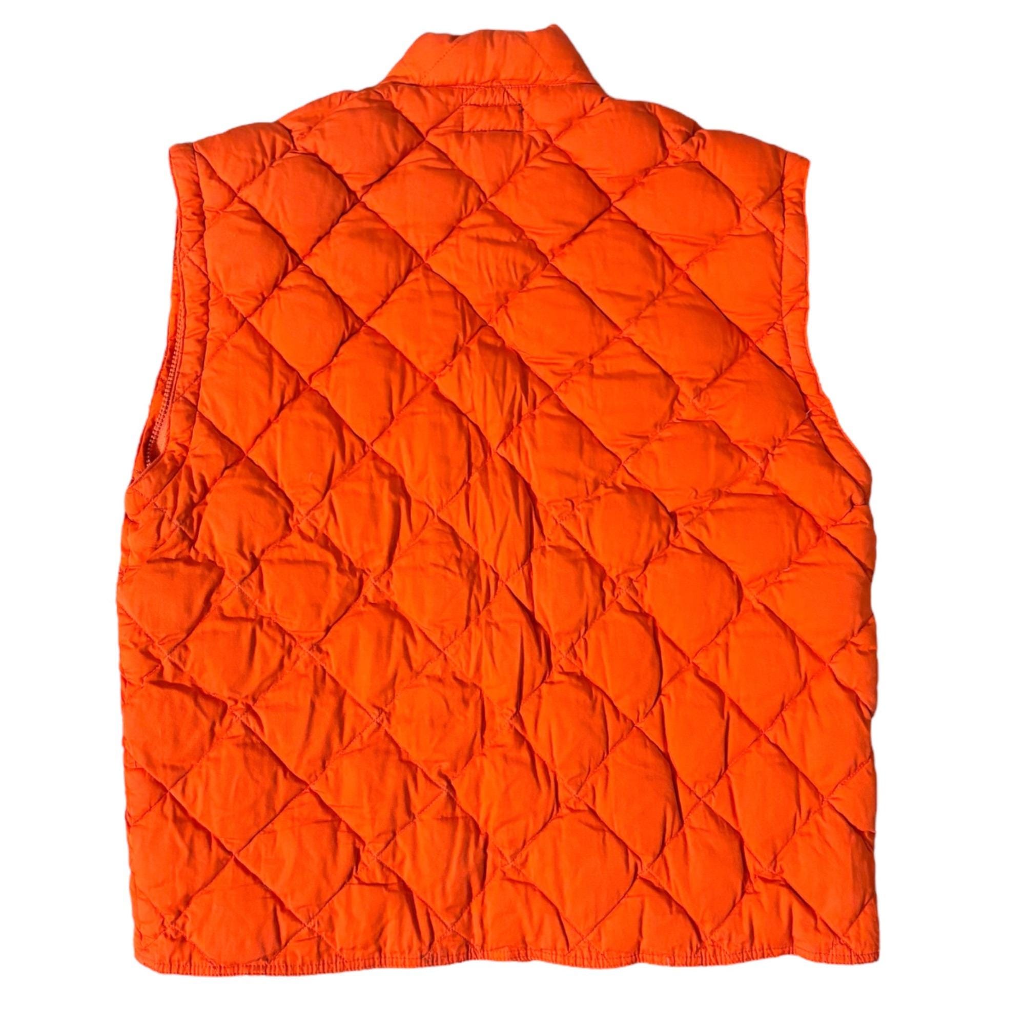 ジャケット・アウター 90s- jcrew  down vest Vintage 90s J. Crew Quilted Duck Down Vest, Hunter Orange (M) - Etsy