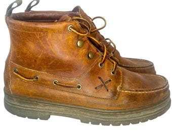 VTG Polo Sport Ralph Lauren Brown Leather Ranger Cookie Boots Strap/Buckle Tall VTG Polo Sport Ralph Lauren Brown Leather Ranger Cookie  main image 4