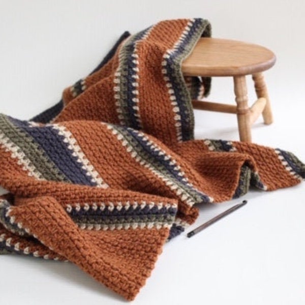 The Shenandoah Crochet Blanket Pattern // Beginner crochet blanket pattern // easy crochet blanket // boho crochet pattern // modern crochet