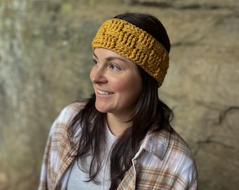 The Weaver crochet headband pattern, crochet baby headband pattern,