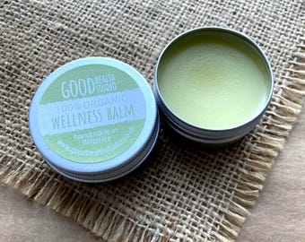 Organic Wellness Balm, Larger Size, Winter Balm, Stocking Filler, Pulse Point & Body Balm, EcoFriendly, Wellbeing For Him, For Her, For Kids
