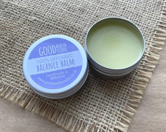 Organic Balance Balm, Larger Size, For Him, For Her, For Kids, NO Nasties, Ecofriendly, Hand Crafted Wellbeing, Aromatherapy Salve Blend