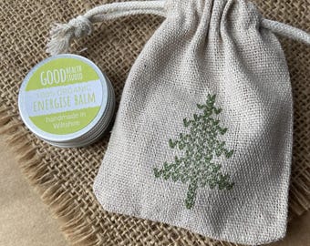 Organic Energise Balm, with Hand Stamped Gift Bag, Wake Up, Stay Awake, Achieve, Ecofriendly Gift, For Him, For Her, For Students, For Kids