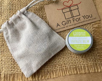 Energise Balm in Cotton Gift Bag, Mothers Day Gift, Ecofriendly Present, Gifts For Mum, For Mummy, For StepMum, Wellbeing Gift, Pulse Points