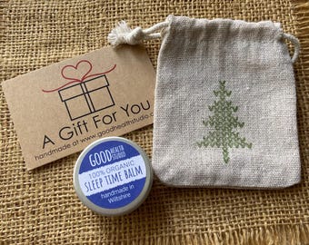 Fathers Day Gift, Sleep Time Balm in Hand Stamped Eco Gift Bag, For Him, For Dad, For Daddy, For Step Dad, Father, Foster Dad, Surrogate Dad