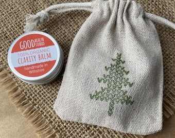 Organic Clarity Balm with Hand Stamped Eco Bag, Exams Good Luck, Revision Gift, GCSE, Alevel, Student Gifts, Positivity Gift, Youve Got This