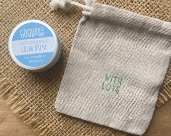 Calm Balm in Hand Stamped 'With Love' Eco Gift Bag, No Nasties, 100% Organic, For Him, For Dad, Calming Gifts, Relax, Positivity Gift