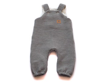 DUNGAREES waffle piqué heart grey