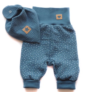 PUMPHOSE neckerchief muslin blue dots birth baby