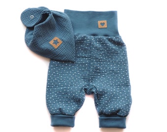 PUMPHOSE neckerchief muslin blue dots birth baby