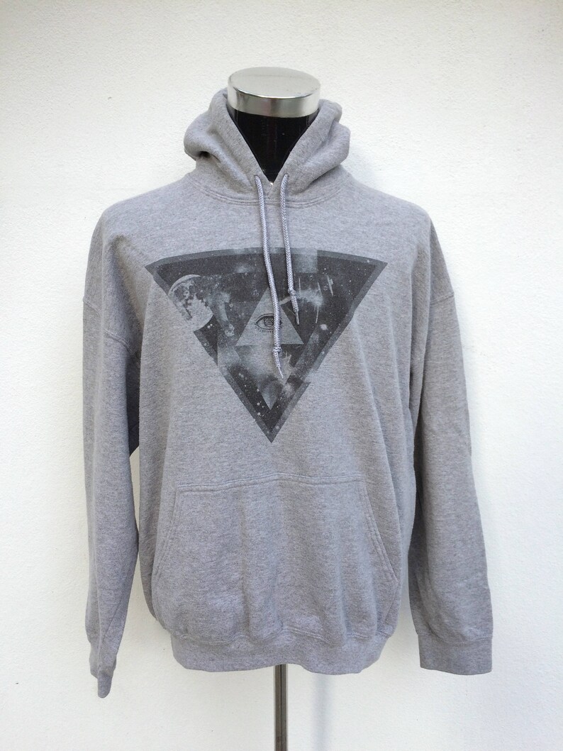 Streetwear Art Design Hoodie Sweater LARGE MENS Vintage Sweatshirt Casual Pop Art Skateboard