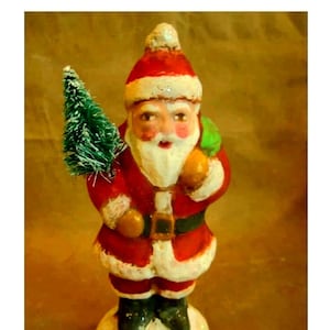 Chalkware 1920 Santa Handmade & Handpainted Figurine by Virginia Artist, D. Ball