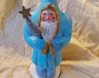 Papai Noel Celestial em Gesso Artesanal, do artista da Virgínia, D. Ball, Edição de 2025