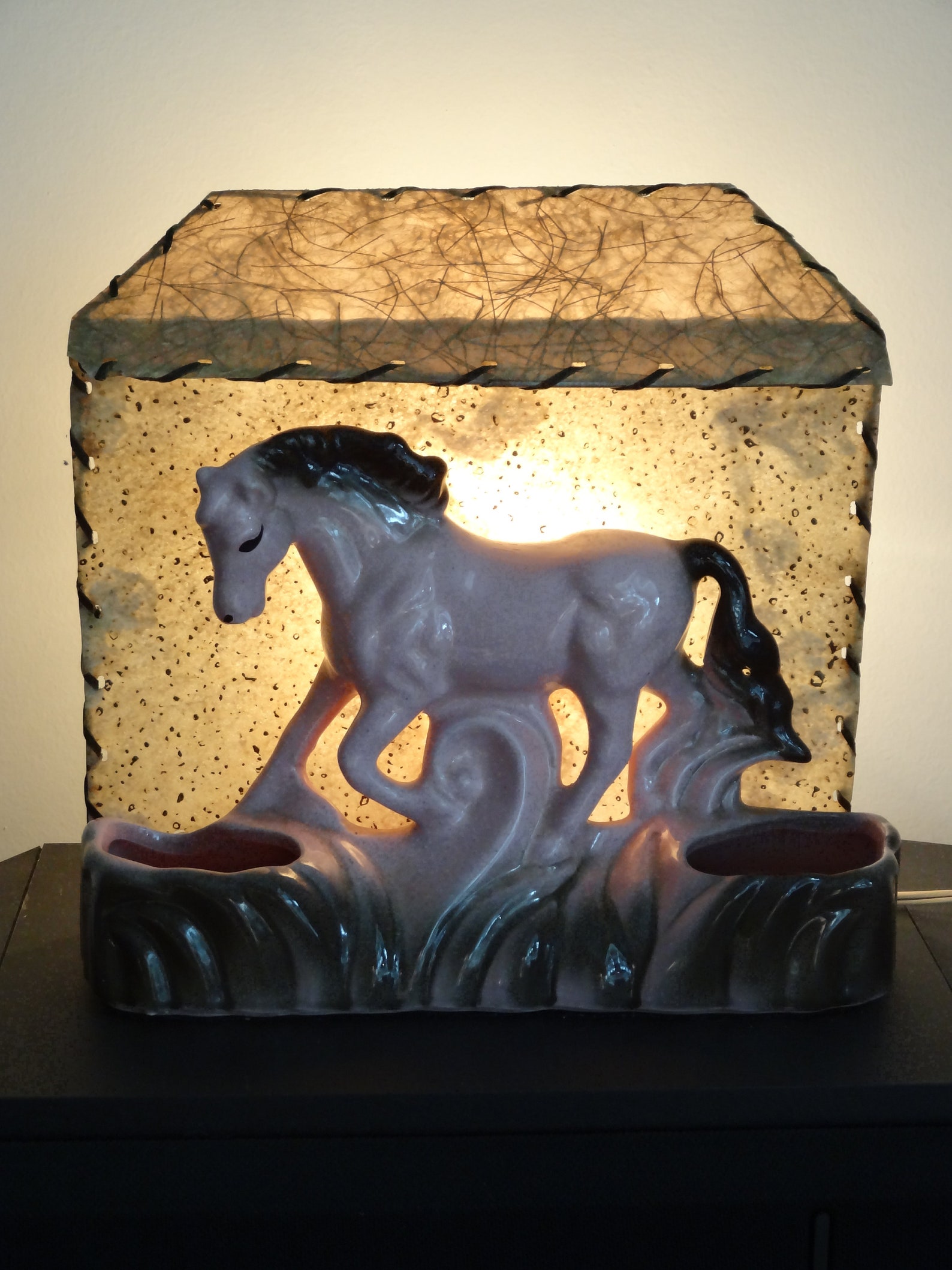 1950s Beauceware Pink Horse TV Lamp With Laced Parchment & Etsy
