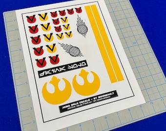 Child's cranial helmet Star Wars Jaina Solo X-wing Rebel Pilot Helmet Decal Set