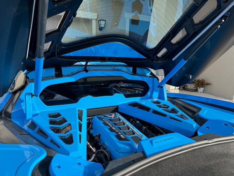 Auto Strut Wraps Corvette C8 Stingray / Eray / Z06 Custom Engine Bay Strut Cover Wraps ...