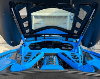 Corvette C8 Stingray / Eray / Z06 custom engine bay strut cover wraps (all colors!)