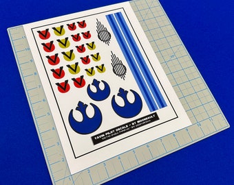 Child's cranial helmet Star Wars Yavin X-wing Rebel Pilot Helmet Decal Set