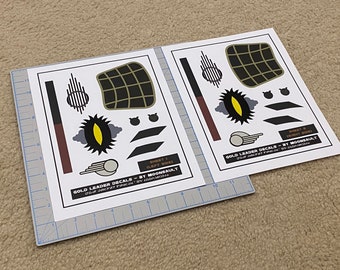 Star Wars Jon Vander Gold Leader X-wing Rebel Pilot Helmet Decal Set