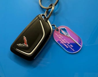 Chevrolet C8 Corvette Stingray Z06 inspired Custom acrylic Key ring Keychain