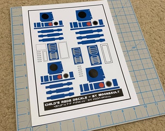 Child's cranial helmet Star Wars R2-D2 decorative droid Decal Set