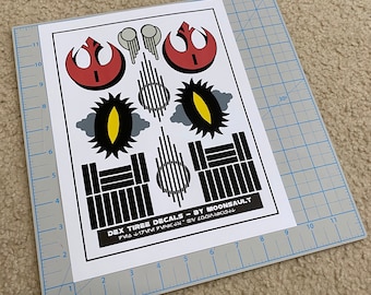 Star Wars Dex Tiree Gold 2 X-wing Rebel Pilot Helmet Decal Set