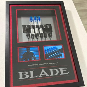 Custom laser engraved movie prop shadow box display