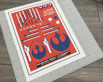 Star Wars Top Gun Goose inspired X-wing Resistance Rebel Pilot Helmet Decal Set (scaled for Poe Black series helmet)