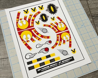 Child's cranial helmet Star Wars Jek Porkins X-wing Rebel Pilot Helmet Decal Set