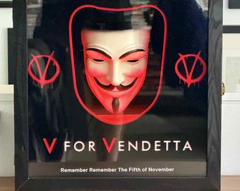 Custom laser engraved movie prop shadow box display