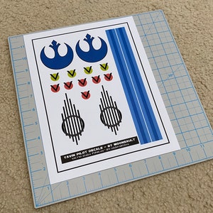 Star Wars Battle of Yavin X-wing Rebel Pilot Helmet Decal Set