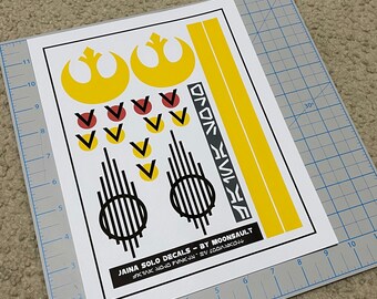 Star Wars Jaina Solo X-wing Rebel Pilot Helmet Decal Set
