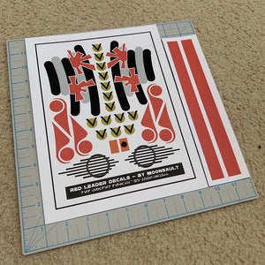 Star Wars Red Leader X-wing Rebel Pilot Helmet Decal Set