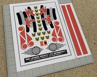 Star Wars Red Leader X-wing Rebel Pilot Helmet Decal Set