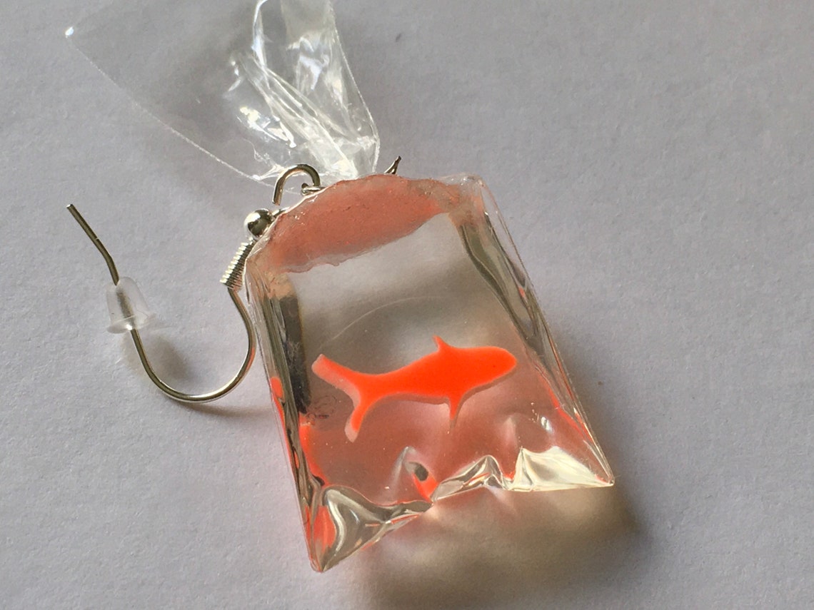 Fish In A Bag Plastic Fish Set In Clear Resin Dropped Into Etsy