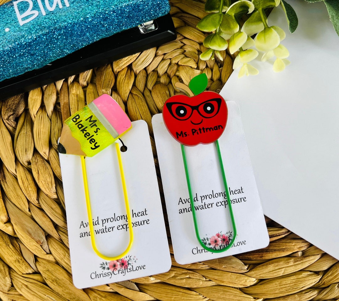 Personalized Gift for Teacher | Jumbo Paperclip Bookmark | Desk ...